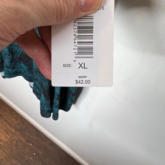 Josie Natori Womens Layering Elements Tank Top Dark Teal Black Size XL - Picture 3 of 4